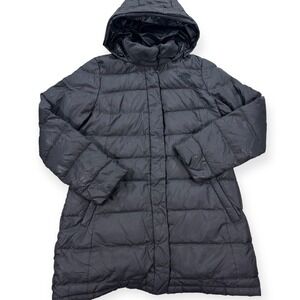 The North Face Jacket Women's Large Black Puffer Down Hooded Quilted Winter Coat